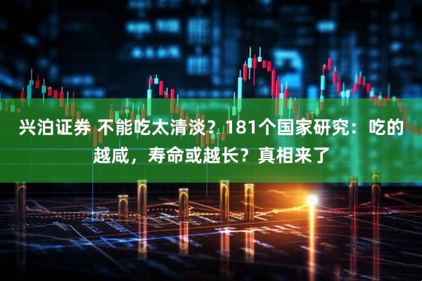 兴泊证券 不能吃太清淡？181个国家研究：吃的越咸，寿命或越长？真相来了
